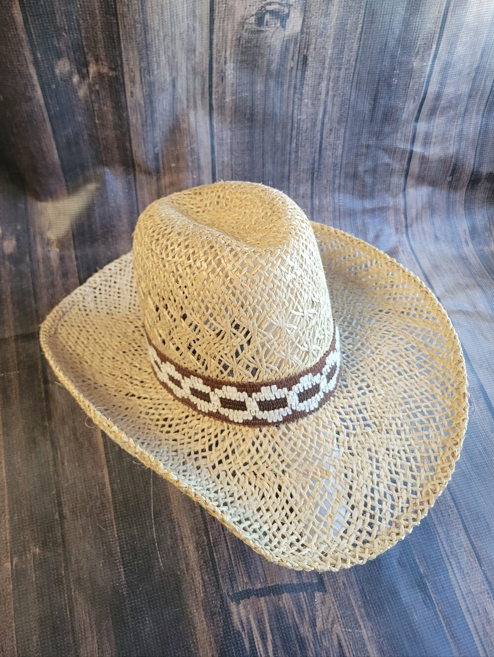 Vintage New West By Bailey U-Rollit Stiff Woven Straw Cowboy Hat